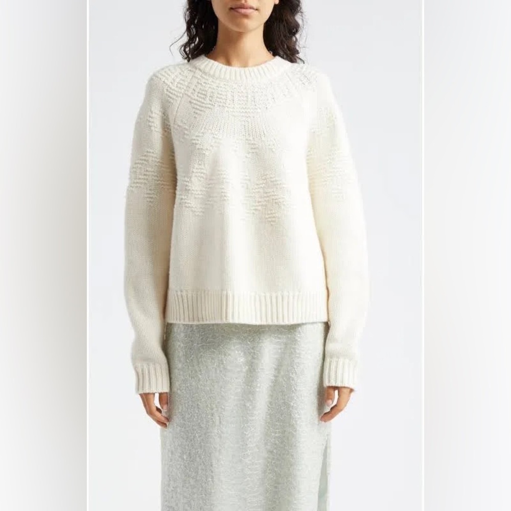 Vince Fair Isle Textured Wool Raglan Sweater - Picture 3 of 8